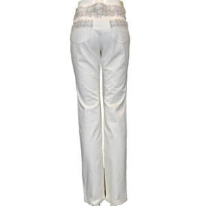 Vintage 2006 CHANEL 06C White Denim Jeans Pants CC Logo FR-36